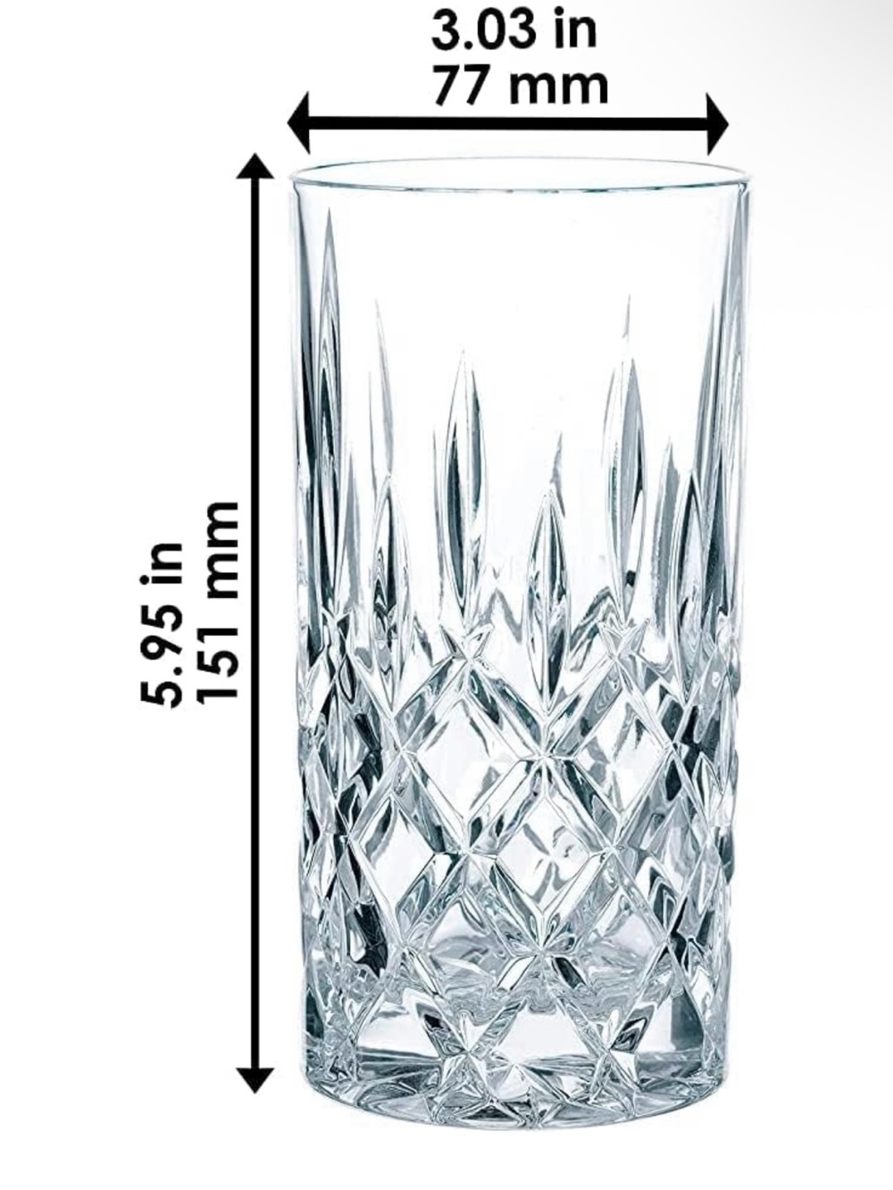 Nachtmann Noblesse 13 OZ Long Crystal Highball Glass Replacement Set of 3 - Picture 2 of 6